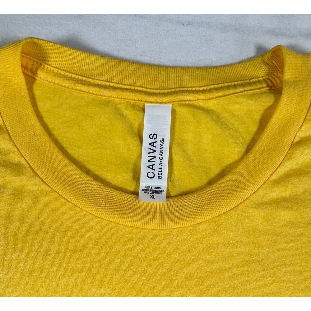Bella Canvas The ZA Squad Yellow Graphic Tee Men XL Pizza Casual Shirt - Picture 3 of 9